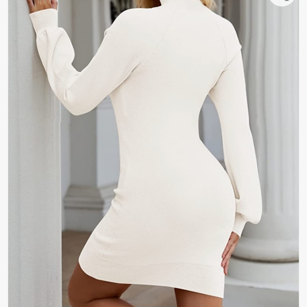 White sweater dress